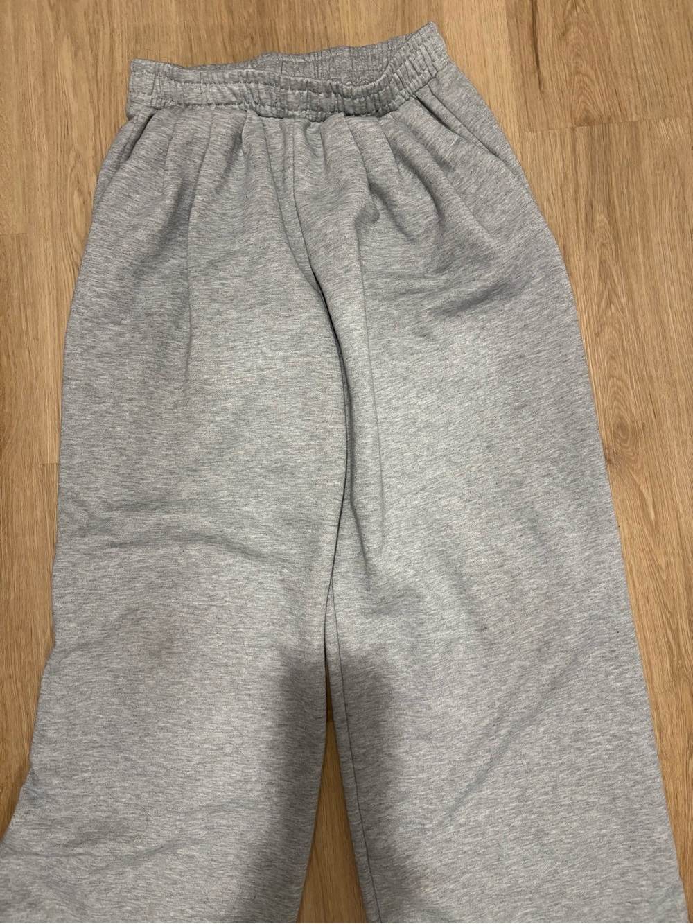 Gray Elastic Waist Sweatpants